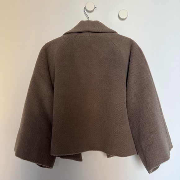 Bolero / Cape in Wool Taupe Grey One Size - Picture 2 of 10
